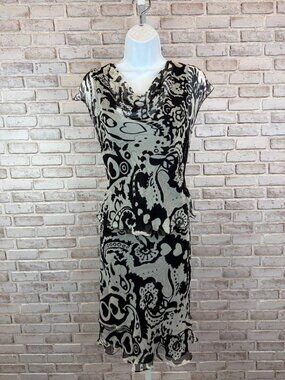 Rafaella Black White Silk Matching Set Size 8